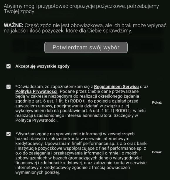 pewna pozyczka zgody